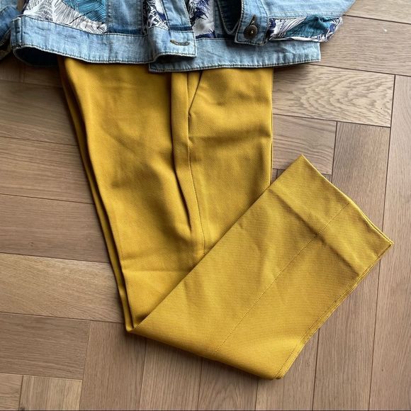Diane Von Furstenberg Mustard Color Ankle Pant - Picture 3 of 6